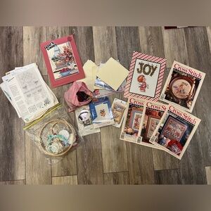 Assortment of Cross-Stitch Items